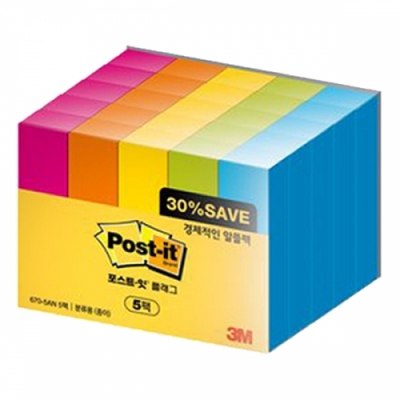 [3M] 플래그 오피스팩 알뜰팩 670-5AN-5 (50mm*15mm,5패드 500매)