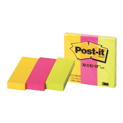 [3M] 포스트잇 613 (25mm*76mm,3색 300매)