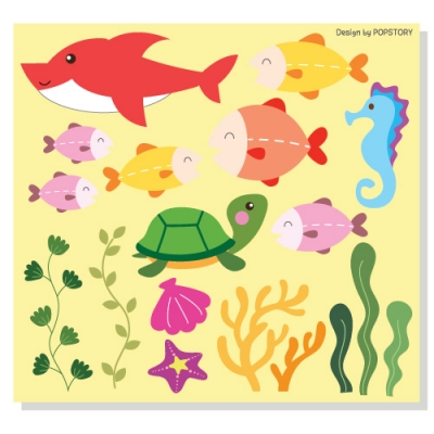 [피오피스토리] 투명바닷속이야기스티커