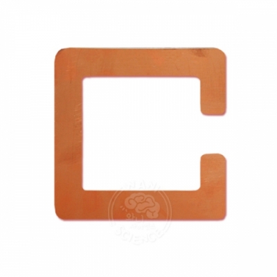 [와니사이언스] ㄷ자모양 구리판(모서리 라운드)(10*10cm, 두께0.2mm)