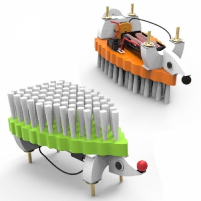 [자람사이언스] 고슴도치 양면 청소진동로봇-(1인용/5인용)
