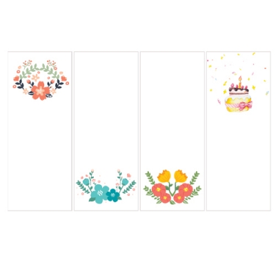 [피오피스토리] 캘리그림책갈피-꽃&생일(10장)