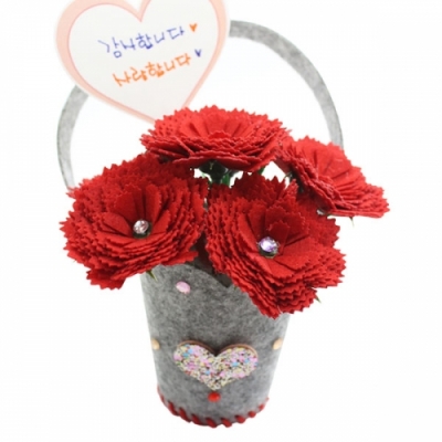 [이지피아] 펠트 카네이션 꽃바구니