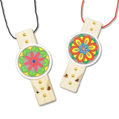 [안녕미술아] 문양 나무피리 목걸이(5인용)