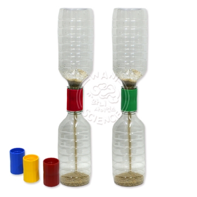 [와니사이언스] 1분 측정 모래시계만들기(4명1세트)(플라스틱연결관4종,체,깔대기포함)