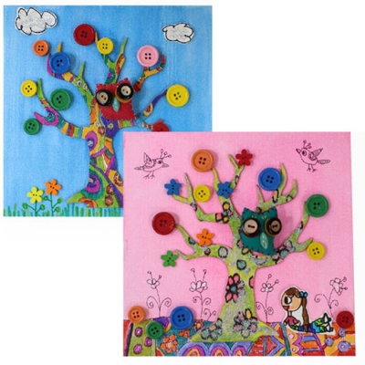 [이지피아] 부엉이와 행운나무액자