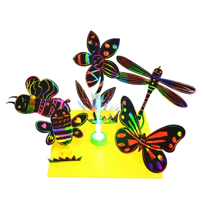 [와니사이언스] 광섬유 스크래치 작품 만들기(정원)(4명 세트)