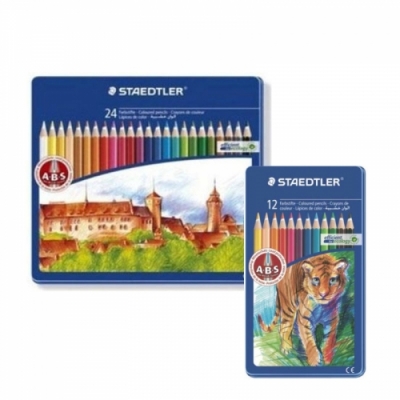 [스테들러] 노리스 프리미엄 색연필_틴케이스 (12색, 24색 택1)
