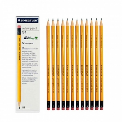 [스테들러] 오피스 옐로우 지우개 부착 연필_12개입  (타입 3종 택1)