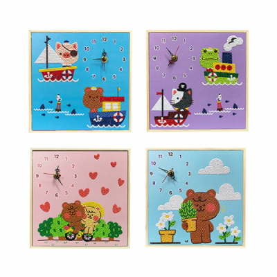 [빨간오리] 샤이닝 우드 액자형 시계 보석십자수 만들기