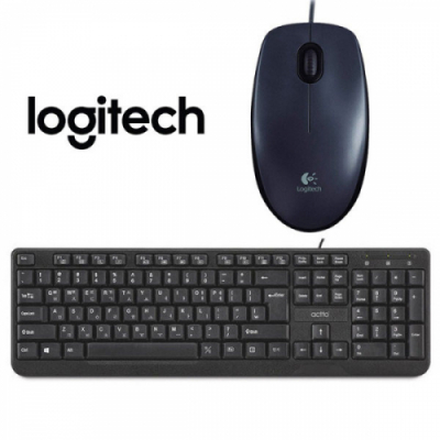 [로지텍] 유선 광마우스 & 액토 유선 키보드 세트