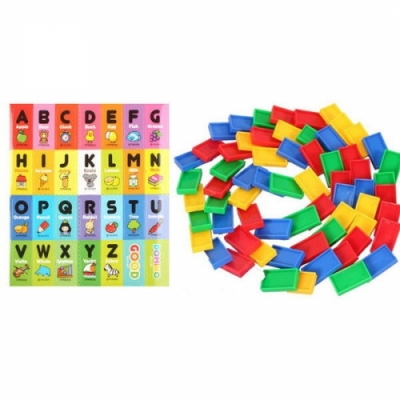 알파벳 도미노게임 84pcs(알파벳 스티커 3장 포함)
