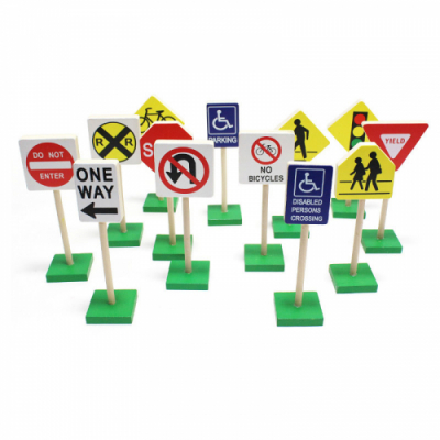 [빨간오리] 교통안전 학습 미니 교통 표지판 13개