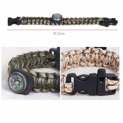 [빨간오리] 재난대비 생존용 나침판 서바이벌 팔찌
