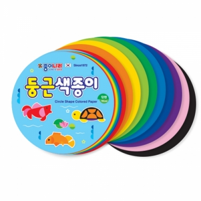 [종이나라] 100매 둥근색종이 (10cm) 당근접기 도안 포함