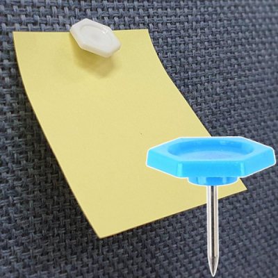 [빨간오리] 육각 긴 압정 메모판 코르크보드 파티션 고정 핀 1.6cm 10개