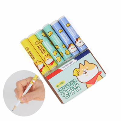 [모닝글로리] 귀여운 캐릭터 연필캡 세트 댕댕이프렌즈 6개입