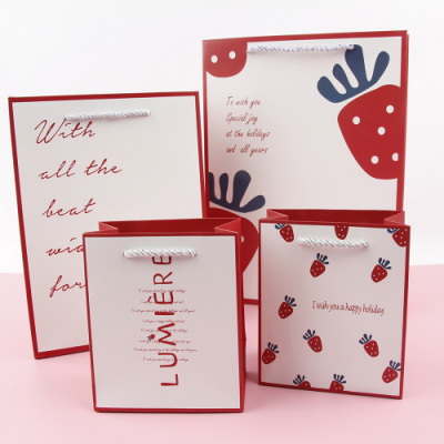 [나성유통] 딸기가 좋아 종이가방 고급 선물용 종이쇼핑백