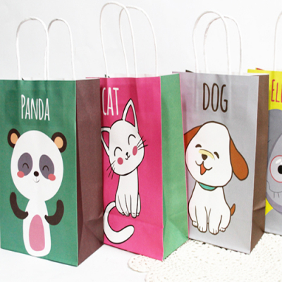 [나성유통] 해피애니멀 종이가방 선물용 종이쇼핑백