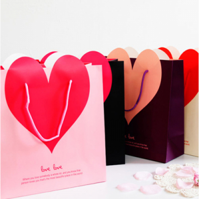 [나성유통] 하트 종이가방 미니 선물용 종이쇼핑백