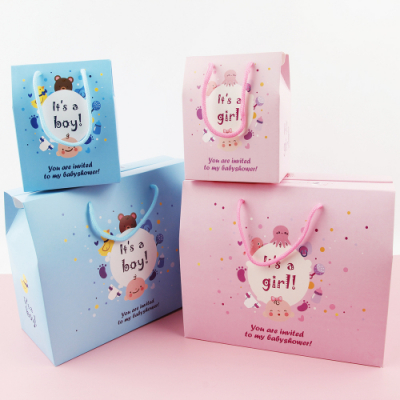 [나성유통] 베이비샤워 선물상자 손잡이 답례품 선물박스