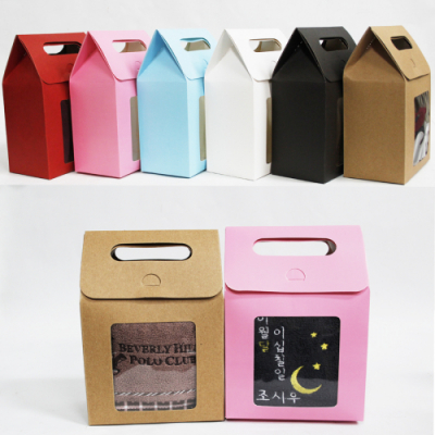 [나성유통] 창문형다용도 선물상자 투명 손잡이 답례품포장 크라프트