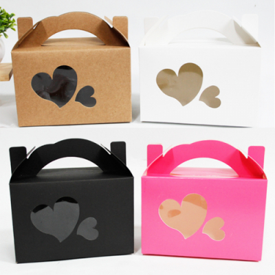[나성유통] 하트창문 쿠키포장상자 크라프트 선물박스