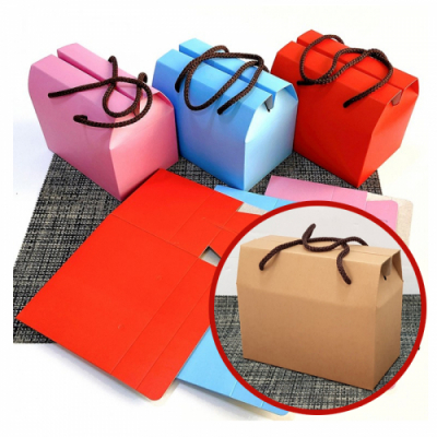 [빨간오리] 팬시 끈달린 레드 선물상자  + 축하카드 + 스마일 스티커