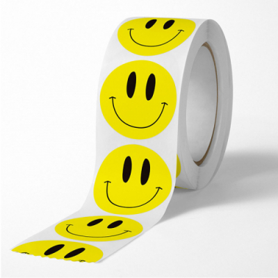 [빨간오리] 예쁜 귀여운 팬시 스마일 칭찬 선물 포장 감사 스티커 1롤500매