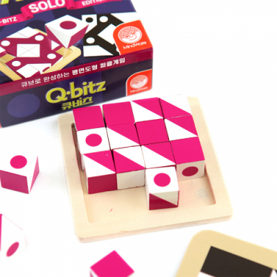 [공간27] 큐비츠 솔로 보드게임 아트북 포함(1인, 도형, 공간지각)