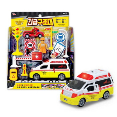 [씽크] 긴급구조대 (풀백기능 앰뷸런스 구급차 미니 소방차) 자동차 장난감