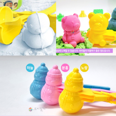 [빨간오리] 스노우볼 눈사람 눈 곰돌이 오리 만들기 메이커 집게 찍기틀 (3종택1)