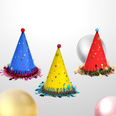 [빨간오리] 블링블링 생일모자 꼬깔모자 10개세트