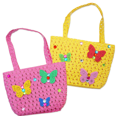 [안녕미술아] 나비가 훨훨 밀짚가방(4인용)