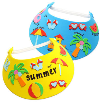 [안녕미술아] 쨍쨍 여름해변 EVA썬캡(4인용)