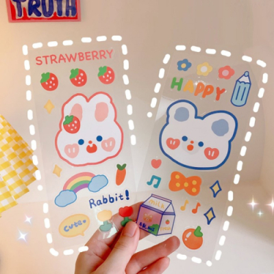 [다나스쿨] 귀여운 예쁜 빅 캐릭터 동물 곰돌이 토끼 스티커 다꾸스티커