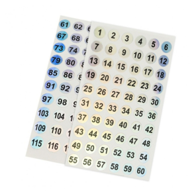 [다나스쿨] 홀로그램 미니 원형 숫자 라커 스티커 1~120