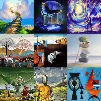 [피포페인팅] 그림그리기세트 (신비 추상 시리즈)