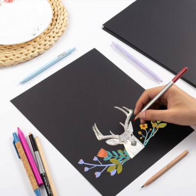 [다나스쿨] 캘리그라피 블랙 밍크지 10장 (A6 16절 택1)