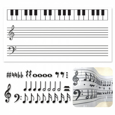 [다나스쿨] 음악 자석 악보 오선지 화이트보드 + 자석 음표 37개