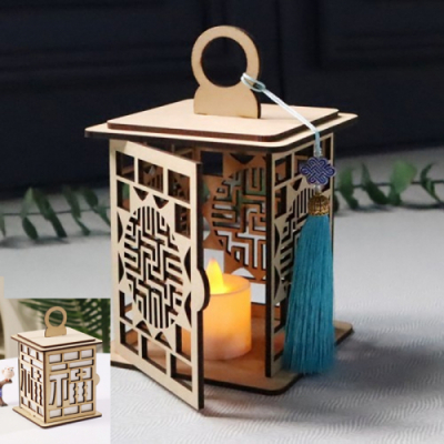 [다나스쿨] 전통 우드 LED 촛불 한지 전통등(태슬포함)