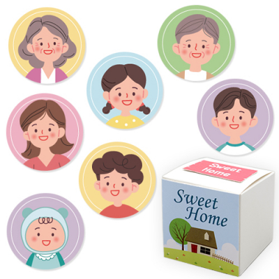 [안녕미술아] 하하호호 가족소개 딱지놀이(4인용)