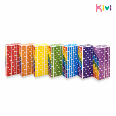 [키즈비전] 키비 무지개 종이벽돌 50pcs