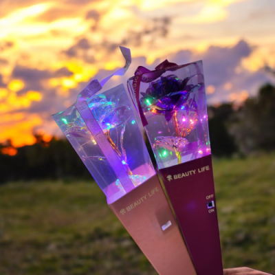 [나성] LED 꽃다발 장미꽃 한송이 홀로그램