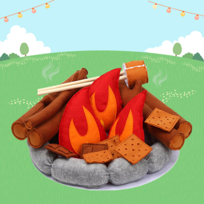 [키즈비전] 펠트모형 모닥불 캠핑놀이 불멍 세트