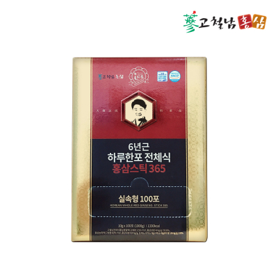 [고철남홍삼] 하루한포365 스틱 10g x 100포 (진세노사이드함유, 전체식홍삼)
