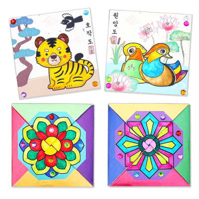 [안녕미술아] 전통 색칠민화 딱지놀이 (4인용)