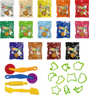 [대한]바핑클레이 키즈세트(클레이50g14색+도구4종+찍기틀10종)