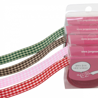 [이지피아] 라라뷰_체크 리본_15mm (4종 택1)