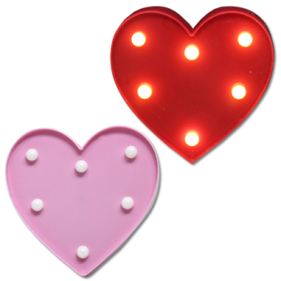[이지피아] LED 하트 무드등_단품 (건전지 포함)